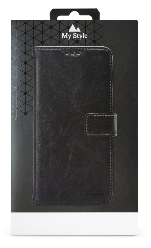 Coque de téléphone My Style adaptée au Samsung Galaxy S24 | Portefeuille Bookcase My Style Flex Wallet | Porte-cartes pour 3 cartes | Étui de téléphone pour carte de débit / carte de transport en commun / permis de conduire - Zwart