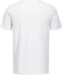 Wit T-shirt met korte mouwen, achterkant, staand.