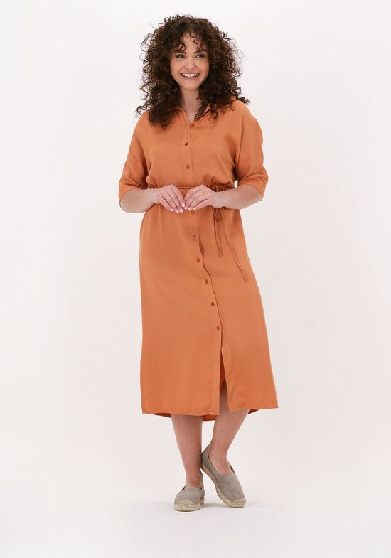 Simple Woven Dress Illa Crepe Jurken Dames Kleedje Rok Jurk Oranje Maat XL bol