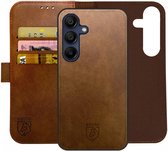 Rosso Element Geschikt voor Samsung Galaxy A55 | Uitneembaar 2-in-1 Hoesje | Luxe Portemonnee | Back Cover en Book Case | Pasjeshouder | Bruin