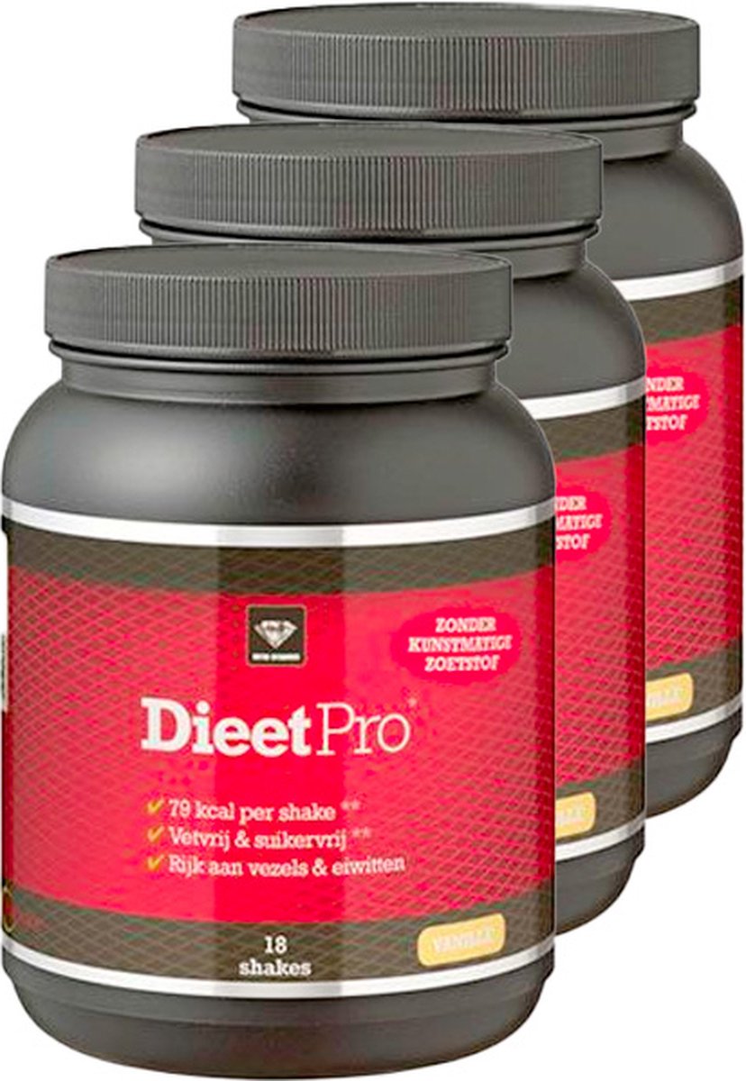 Bol.com Dieet Pro | Stevia | Vanille | 3 stuks | 3 x 400 g aanbieding