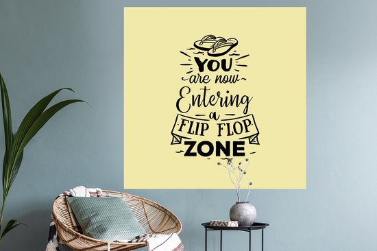 Stickers muraux - Été - Proverbes - Jaune - 120x120 cm - Feuille adhésive XXL