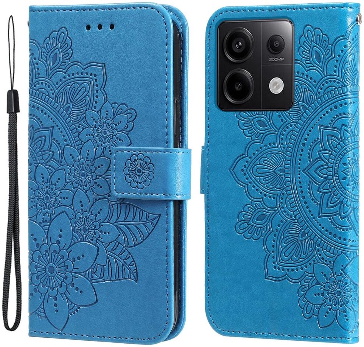 Xiaomi Redmi Note 13 Pro 5G / Poco X6 Hoesje Pasjeshouder Case Blauw
