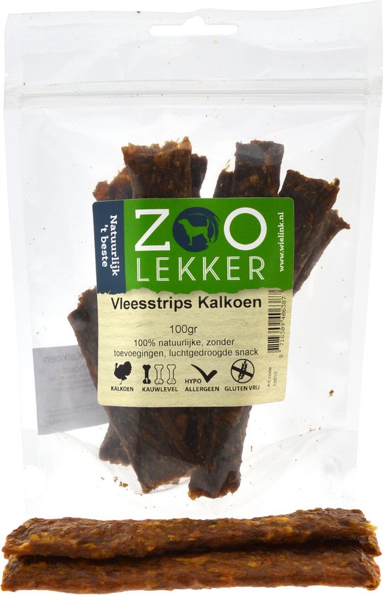 Zoolekker Vleesstrips Geit - hondensnack - 100 gram