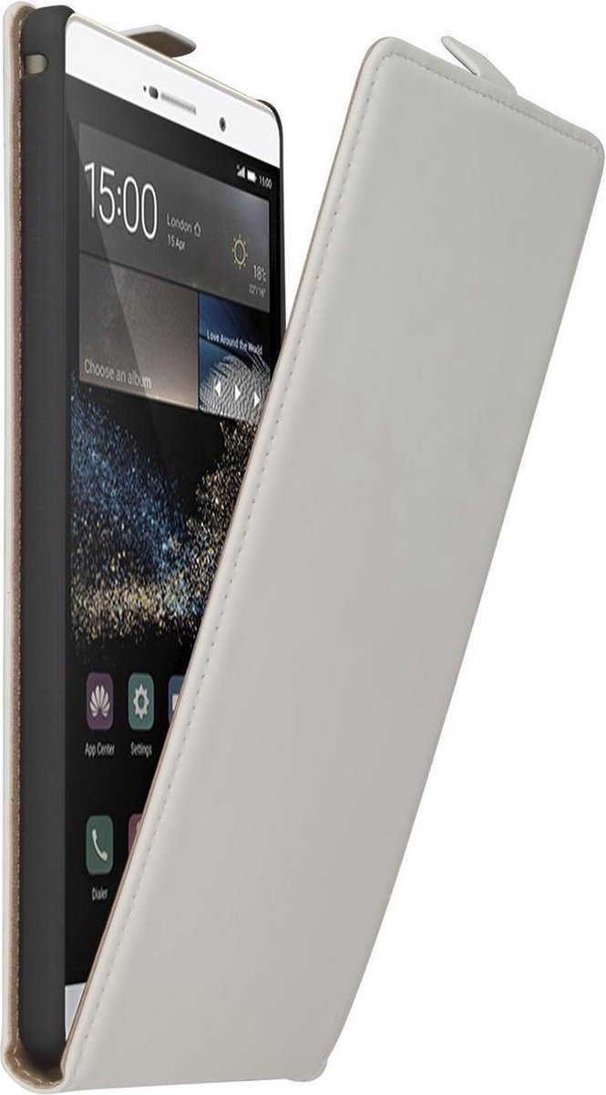 Wit premium leder flipcase Huawei P8 Max hoesje