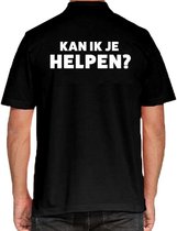 Kan ik je helpen beurs/evenementen polo shirt zwart voor heren XL