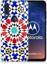 TPU Siliconen Hoesje Motorola One Vision Mozaïek