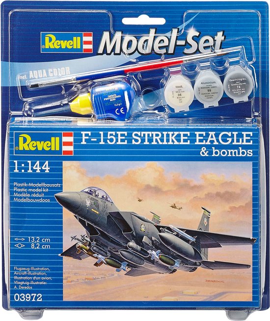 Revell Model Set F-15E Strike Eagle - Maquette Avion Chasseur Bombardier Très Détaillée