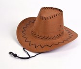 Bruine leren kinder verkleed cowboyhoed - Carbaval verkleed hoeden