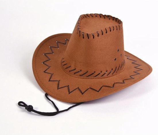 een kopje flexibel uitdrukking Bruine leren kinder verkleed cowboyhoed - Carbaval verkleed hoeden | bol.com