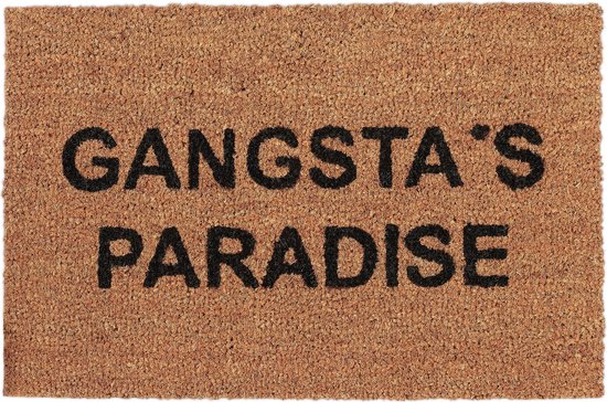 relaxdays deurmat Gangsta's Paradise - 40 x 60 cm - borstelmat kokosvezels  - schoonloopmat | bol.com
