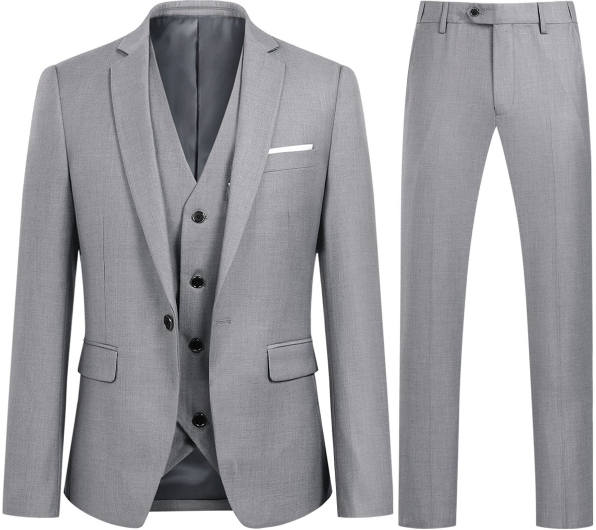 Allthemen Heren Slim Fit 3-delige Moderne Pakken - Herenpak Voor Zakelijke Bruiloften - 3XL