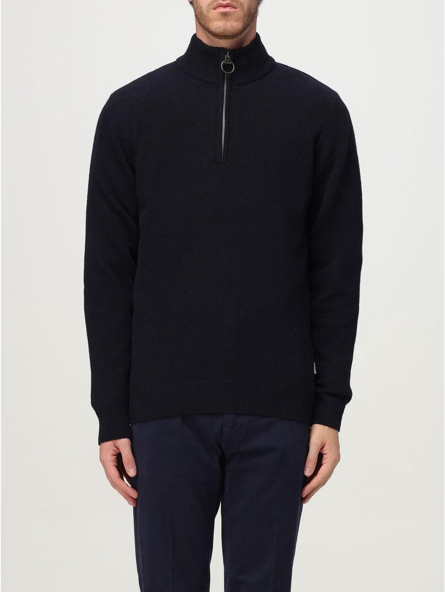 Zip Neck Knit Jumper - Navy Sweaters