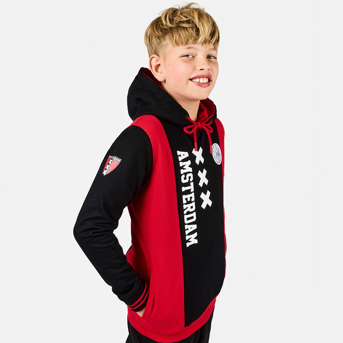 Ajax-hooded sweater rood/zwart XXX junior