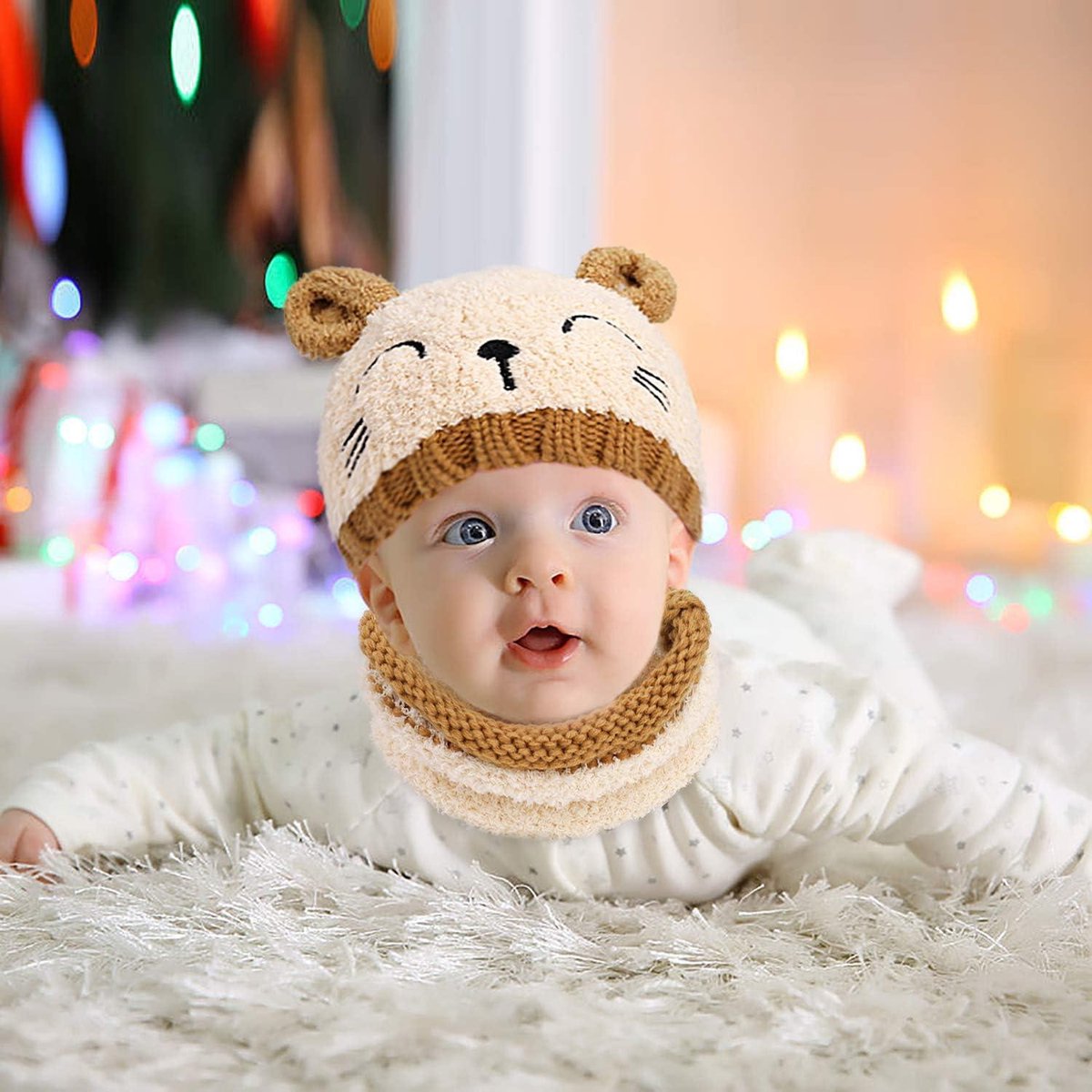 DRESHOW Baby Peuter Beanie Kinder Wintermutsen Zachte Gebreide Unisex Muts voor Jongens Meisjes Warme Mutsen voor 2-8 jaar