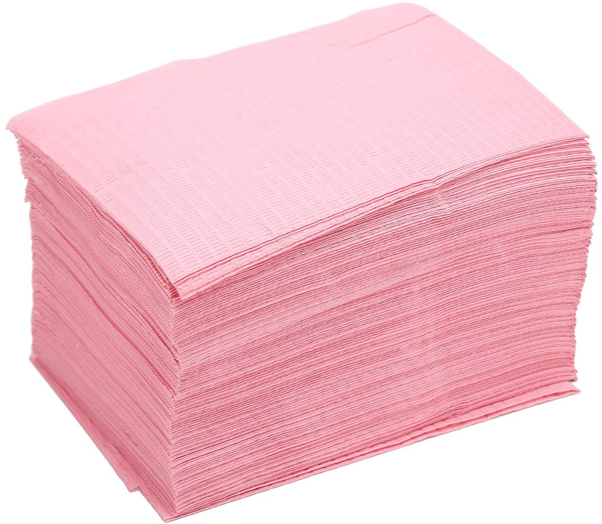 Image of 125 stuks roze wegwerpbare tandarts slabbetjes, waterdichte tatoeage slabbetjes, absorberende hoes voor patiënten en brede toepassing