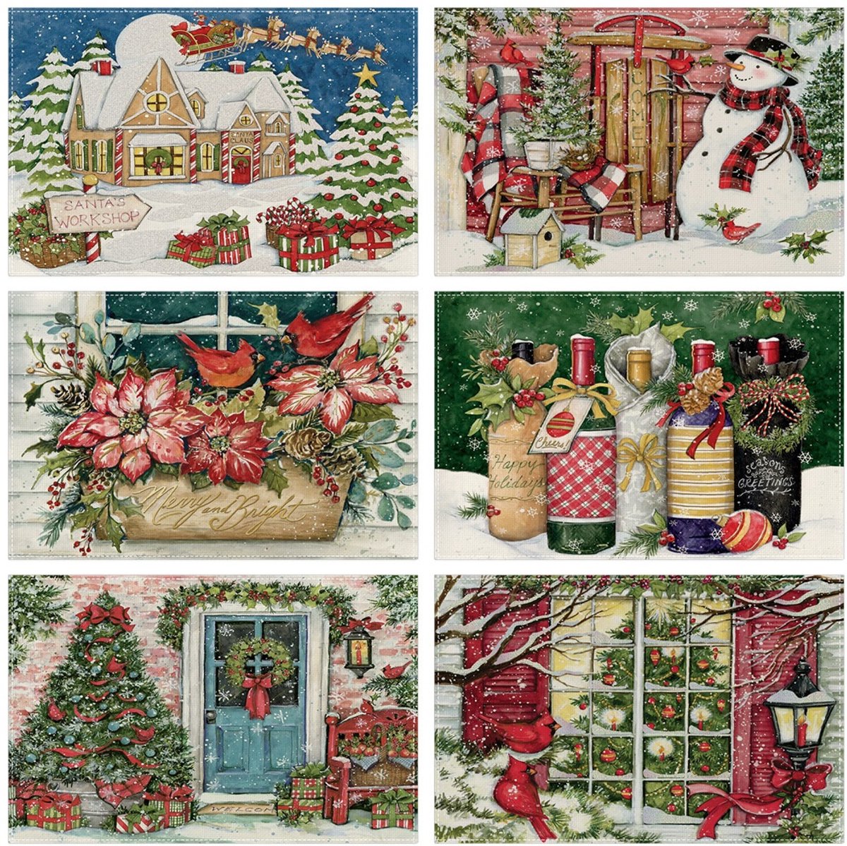 SUNMOOL Placemats - Hittebestendig - Onderleggers Placemats - 30 x 45cm - Type C - 6Stuks