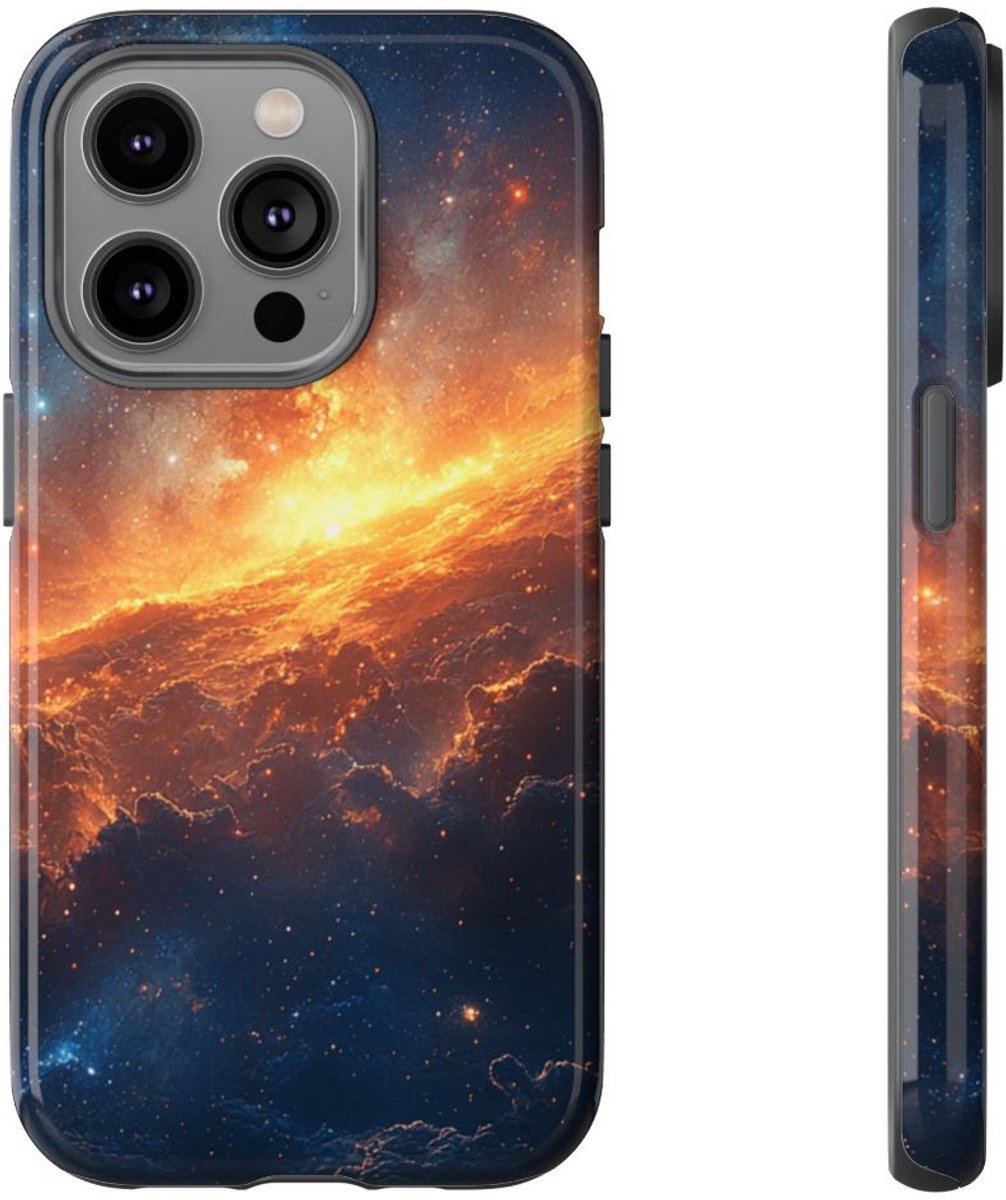 Vurige Kosmische Nevel – Telefoonhoesje Geschikt voor iPhone 14 Pro