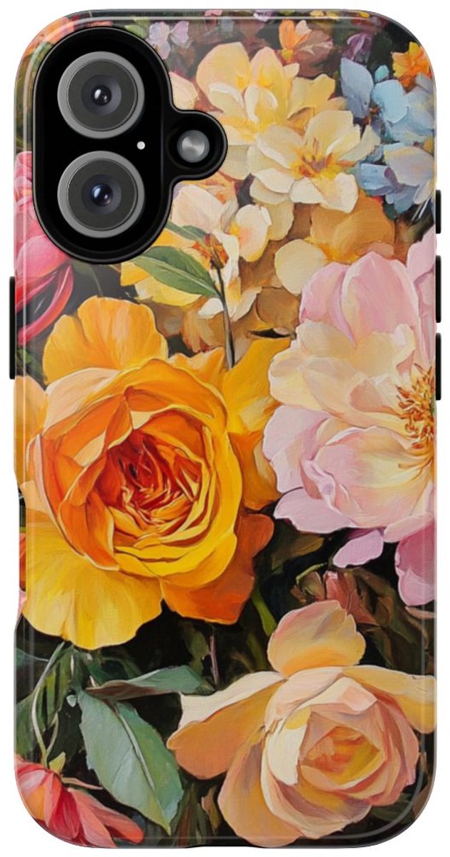 Kleurrijk Bloemenboeket Schildering – Telefoonhoesje Geschikt voor iPhone 16
