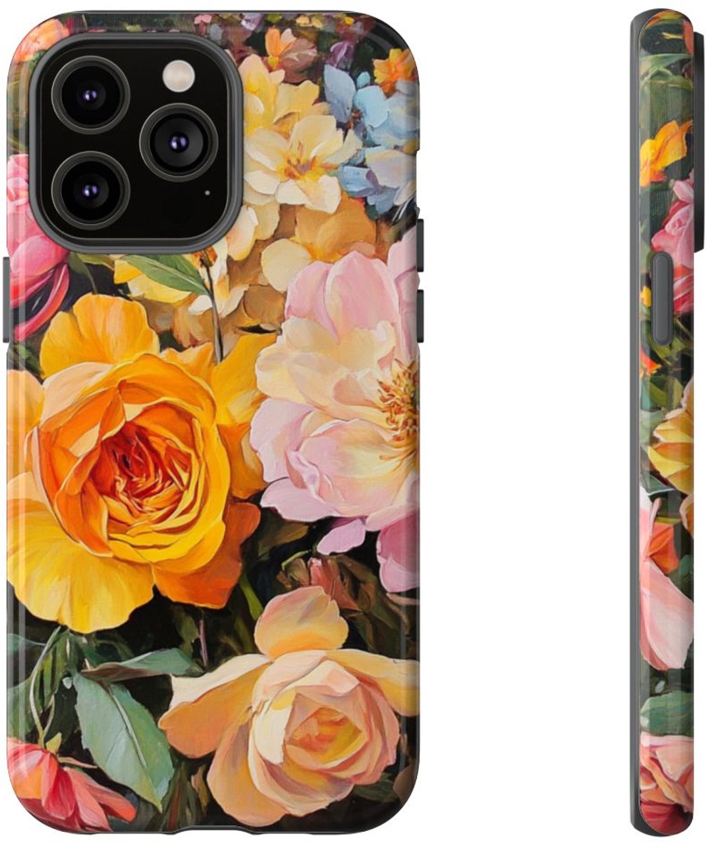 Kleurrijk Bloemenboeket Schildering – Telefoonhoesje Geschikt voor iPhone 14 Pro Max
