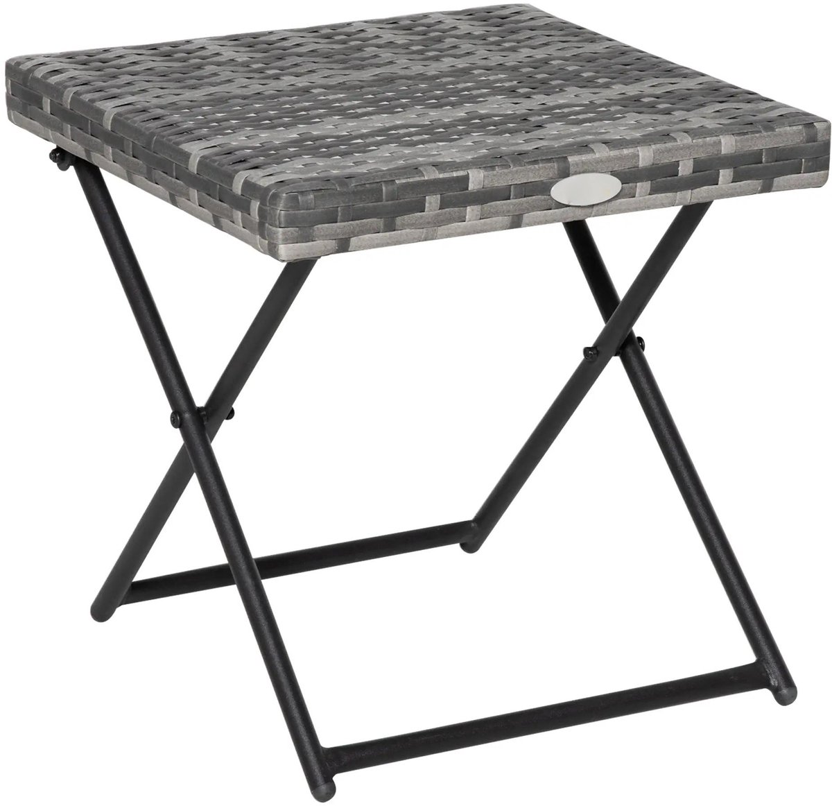 Sweiko Tuintafel - Opvouwbaar - Polyrattan - Vierkante salontafel - Grijs