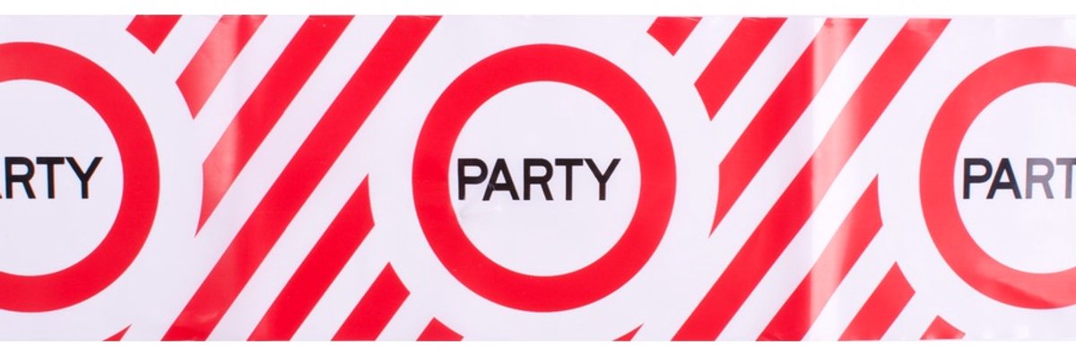 Afzetlint | rood en wit | lengte 10 meter | verjaardag met tekst Party