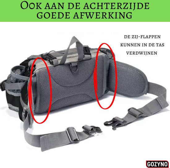 Gozyno heuptas achterkant met mesh en verstelbare zijflappen.