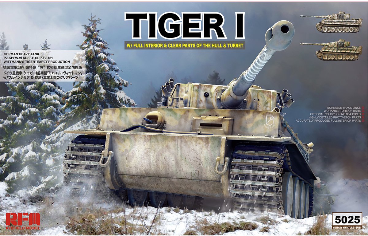 Rye Field Model Modelbouwpakket Militaire voertuigen - 5025 Tiger I Early Production Sd.Kfz. 181 Pz.kpfw.VI Ausf. E Plastic - 1:35 - Modelbouw