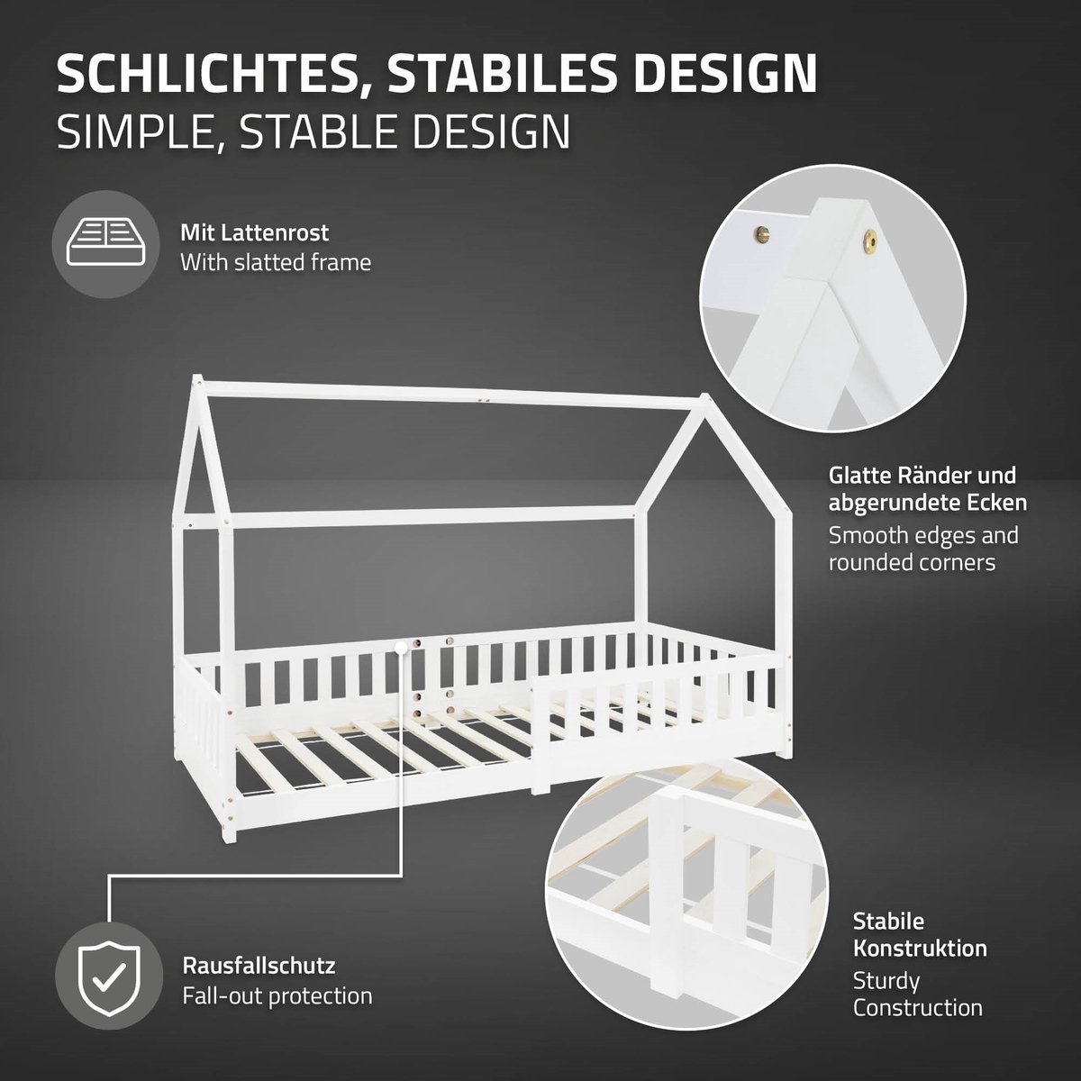 ML-Design Lit Cabane d'Enfant 90x200 cm Naturel en Pin Massif avec ML-Design Lit Cabane d'Enfant 90x200 cm Naturel en Pin Massif avec