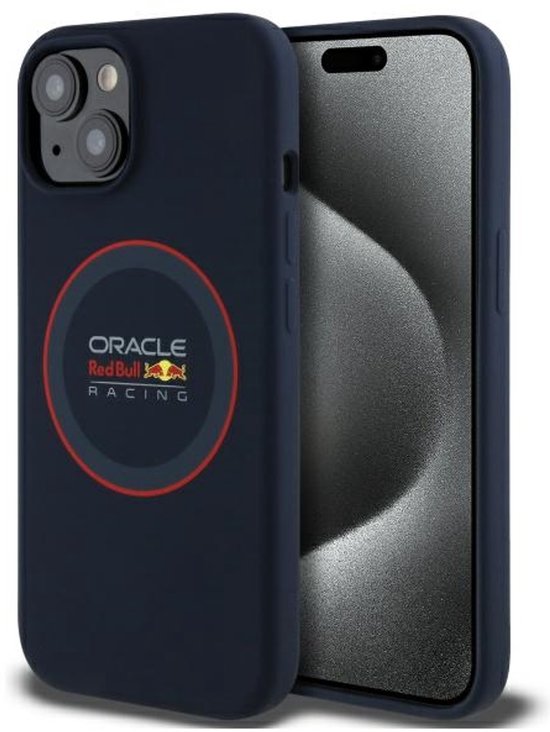 Red Bull Racing Silicone Red Ring Back Cover hoesje met MagSafe voor Apple iPhone 14 - Donkerblauw van Red Bull Racing — afbeelding 2
