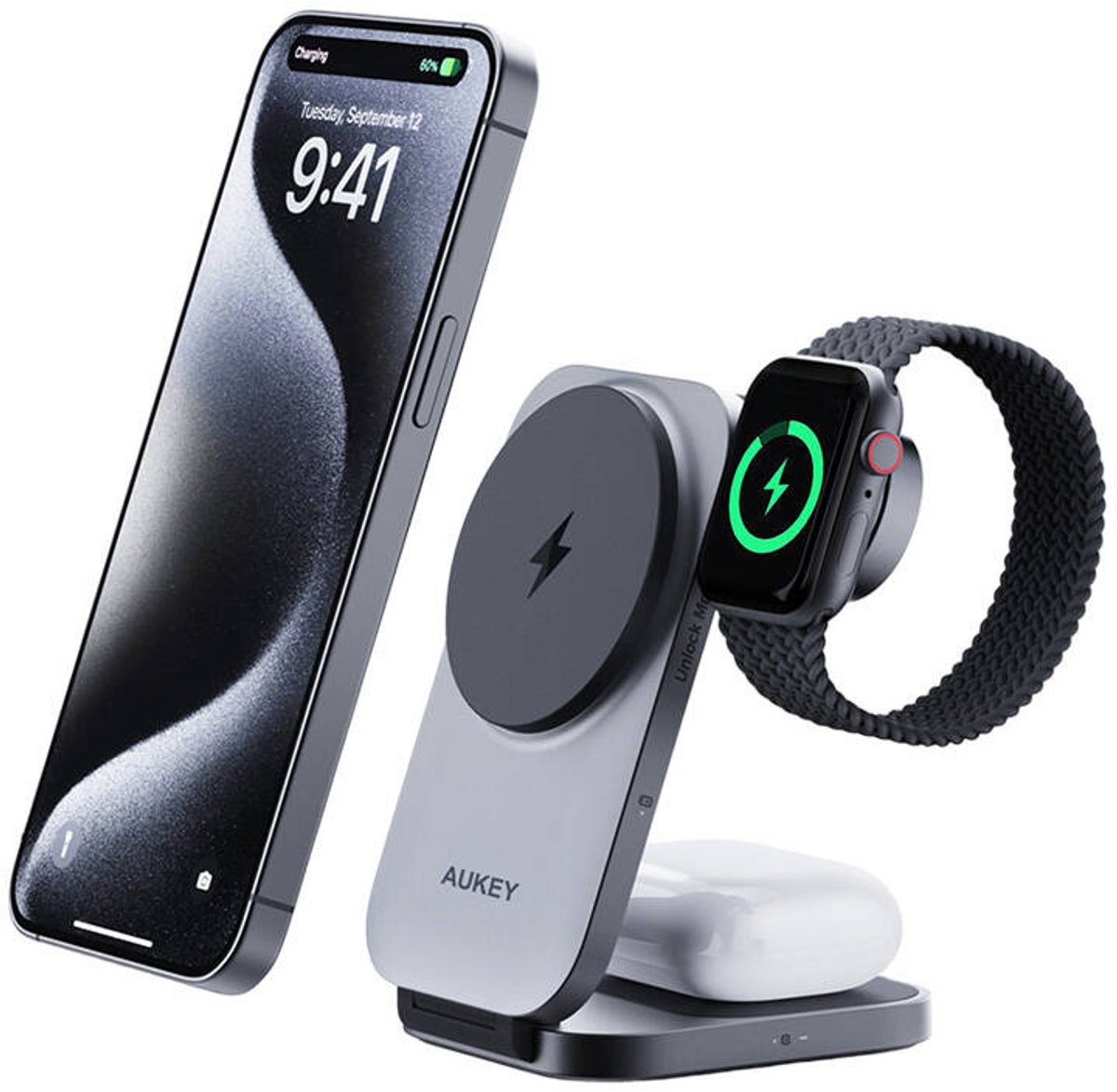 Aukey Magnetische Oplader 15W Voor Iphone 15 14 13 12 Qi2 Snel Opladen