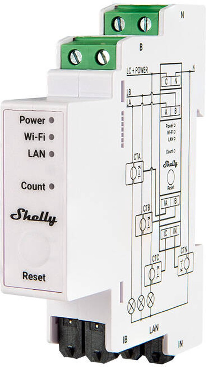 Shelly Energiemeter Met Meter Voor Smart Home Pro 3Em 120A Systeem