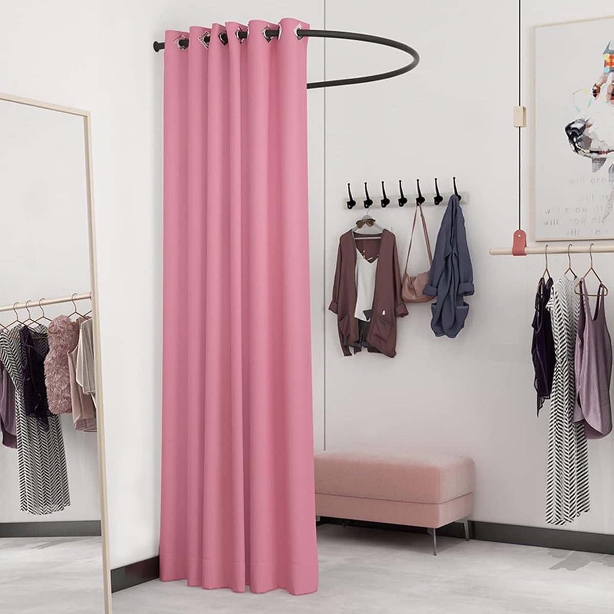 Verduisteringsgordijnen voor Fitting Room - Privacy Bescherming - 1 stuk - Linnen
