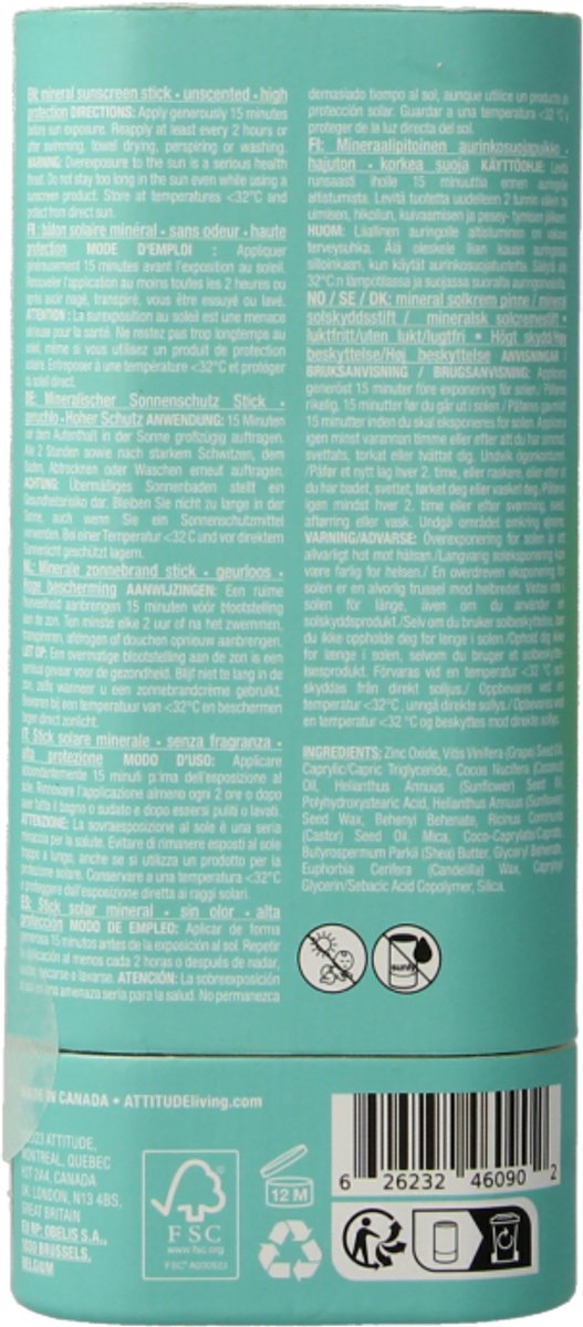 ATTITUDE Sunly Zonnebrandstick Parfumvrij - SPF30 ECO - duurzaam van Attitude — afbeelding 4