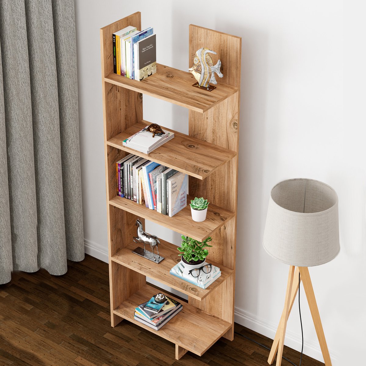 Boekenkast Vireftere 176x62x29 cm houtkleurig [en.casa]