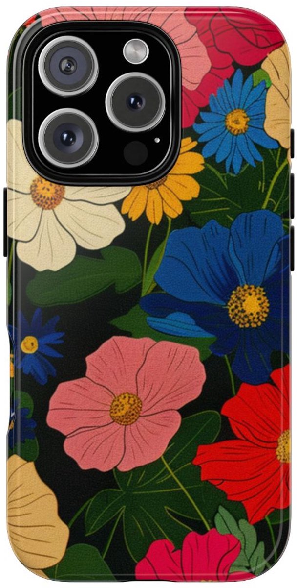 Kleurrijk Bloemenpatroon – Telefoonhoesje Geschikt voor iPhone 16 Pro