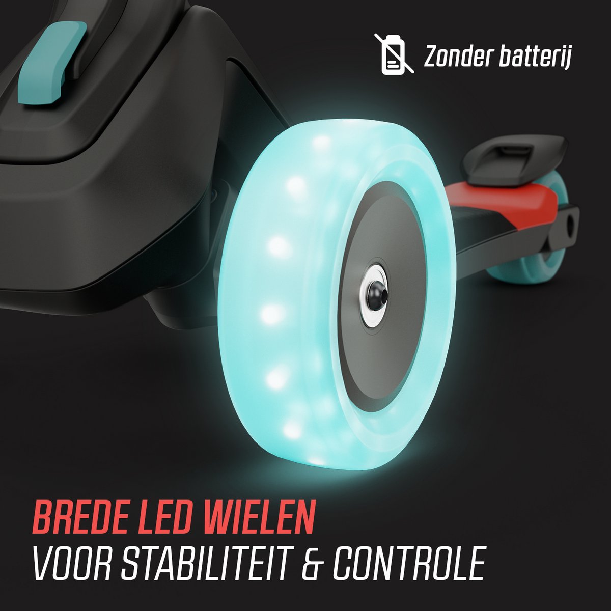 BERG Nexo Kinderstep - Step 3 wielen - Vanaf 2 jaar - Opvouwbaar - In hoogte verstelbaar - Incl. LED-deck + LED wielen - Rood — afbeelding 3