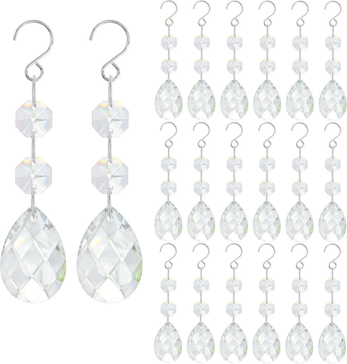 H&D HYALINE & DORA 20 stuks 38 mm heldere raster kroonluchter kristallen hangers, kristall
