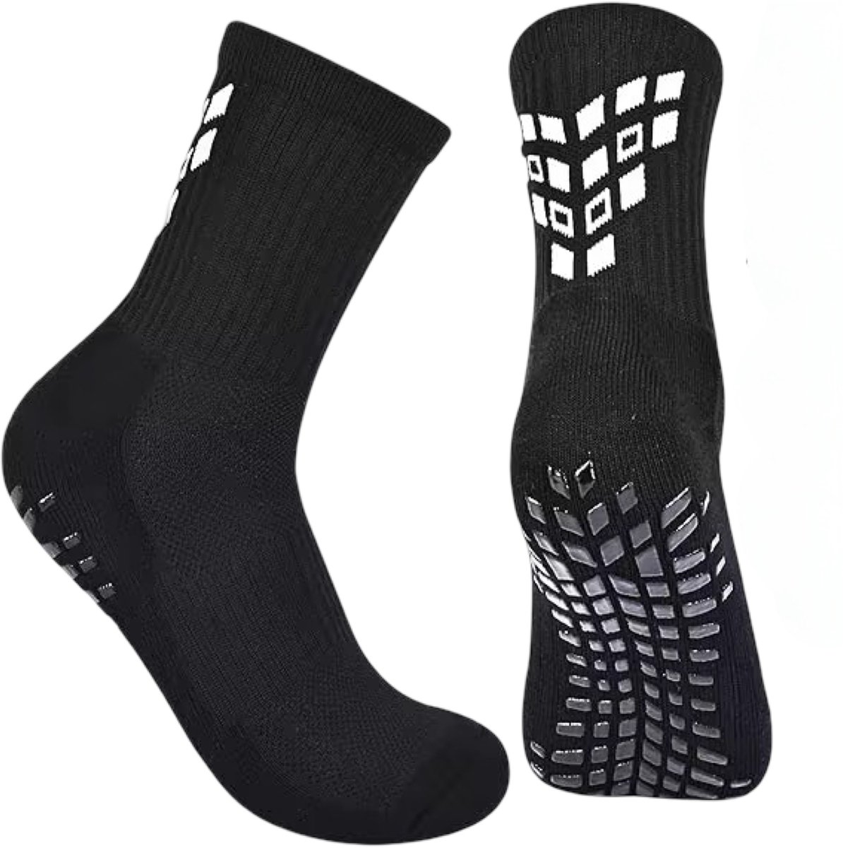 Gripsokken Zwart (39-45) – Antislip Sportsokken voor Voetbal, Fitness, Padel & Pilates – Anti-Blaren