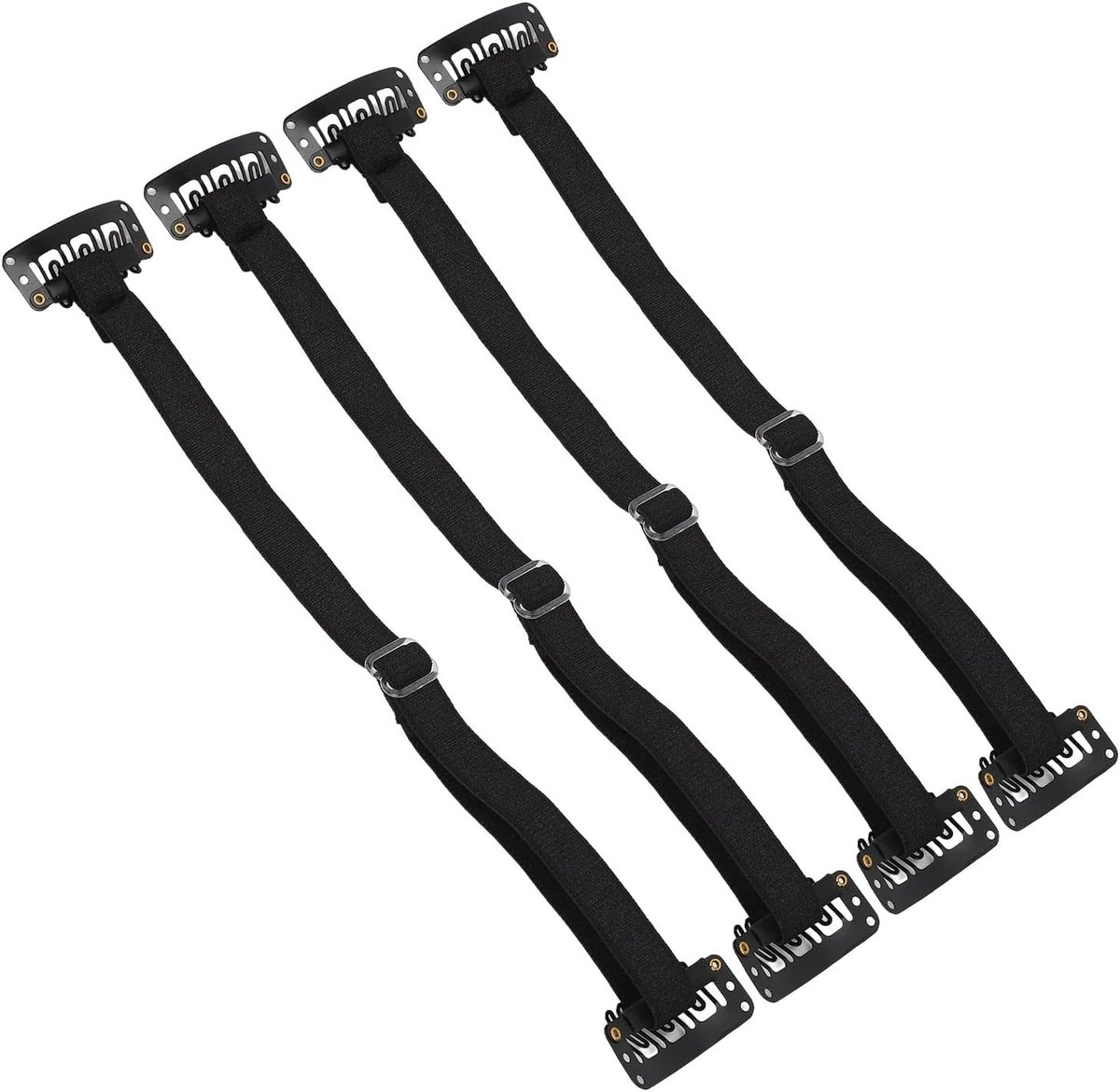 Face lifting band, easy to operate, good toughness, eye wrinkle removal belt, nylon strap, reusable, adjustable, 4pcs for face shape (black)