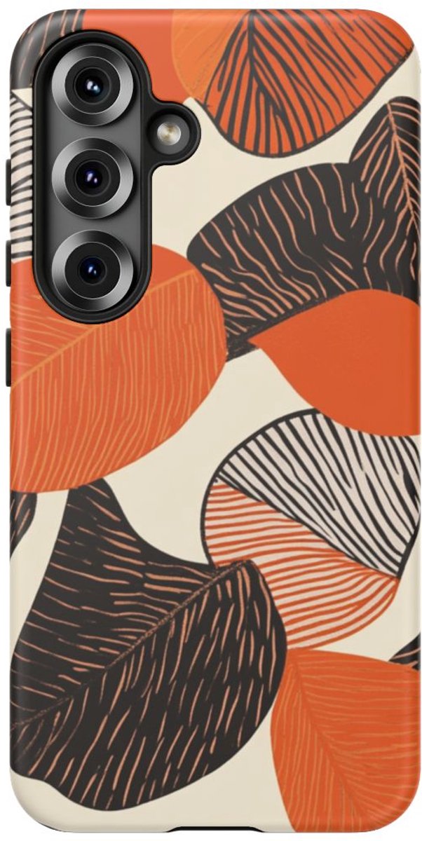 Abstract Herfstbladeren Patroon – Telefoonhoesje Geschikt voor Samsung Galaxy S25