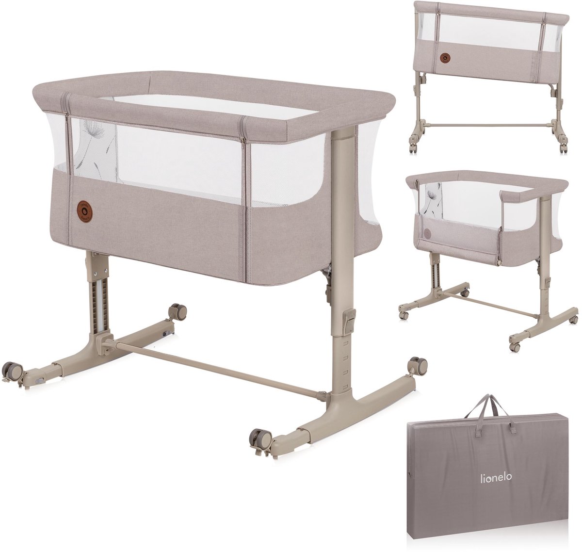 Babybedje tot 9 kg - Meegroeibed - 4 wielen met rem - Campingbedje