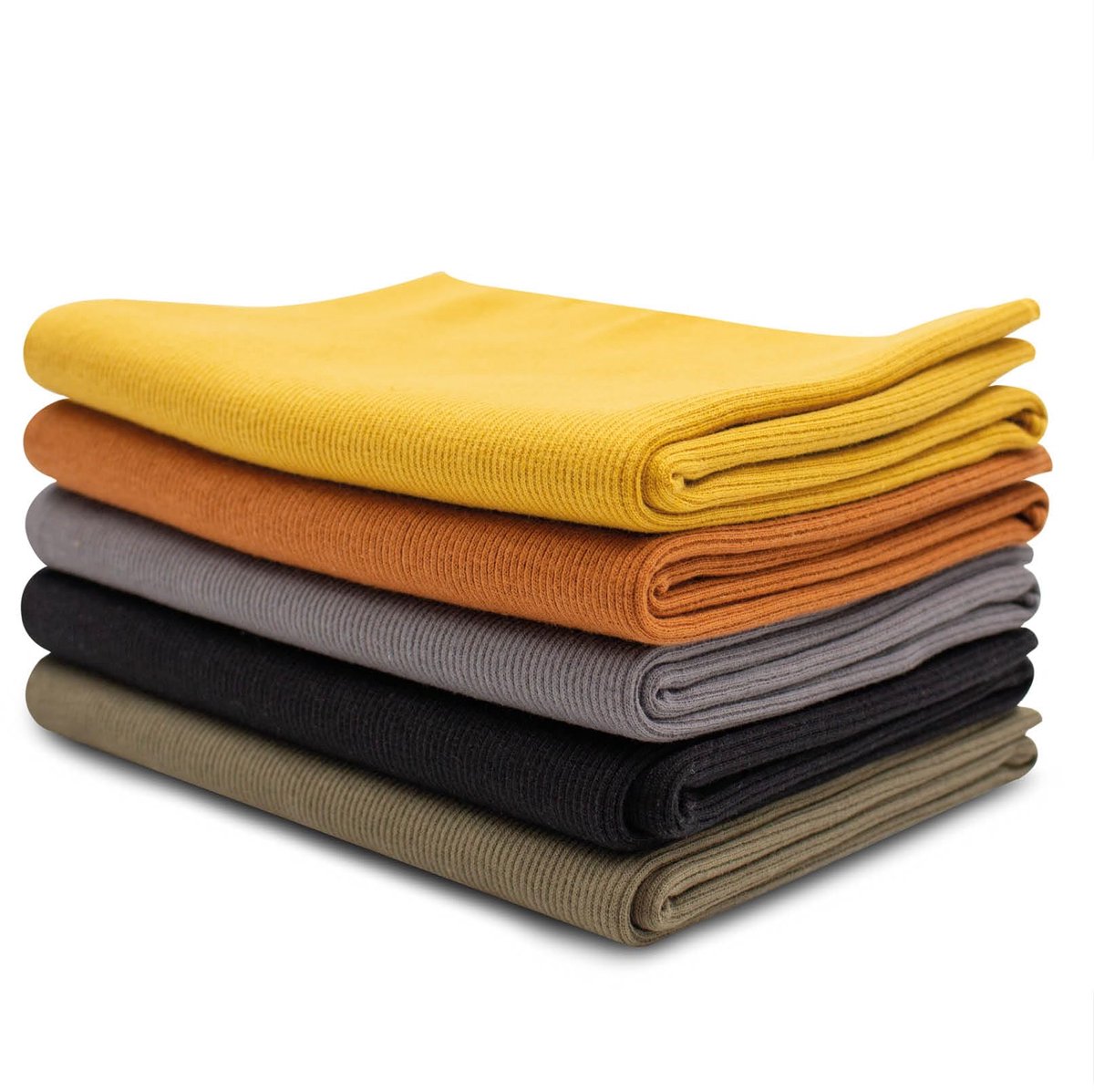 5x 0,25m manchettenstofset buisvormige stof 95% katoen, 5% elastaan selectie jersey (RIB kleurrijk 4, set van 5)