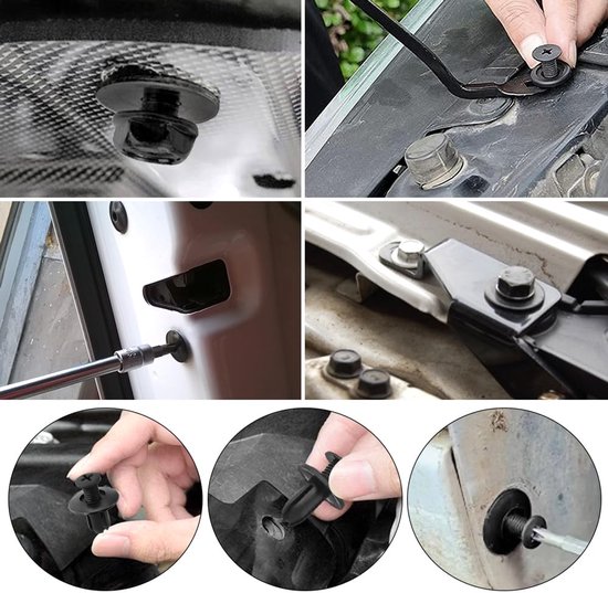 Ensemble de 64 clips et vis en U – Clips de fixation en métal de type U avec Vis en acier inoxydable – Pour l'intérieur de la voiture, le garde-boue, le Bumper et le montage du moteur