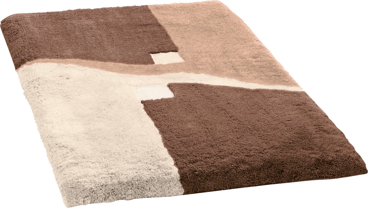 Erwin Müller Athene badmat, badmat, antislip badmat, bruin, maat 70x120 cm - comfortabele hoogpolige badmat, geschikt voor vloerverwarming (andere maten)