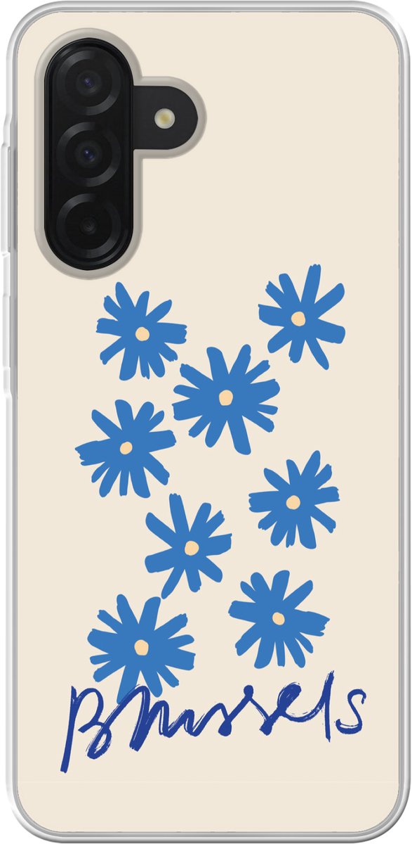 Telefoonhoesje Geschikt voor Samsung Galaxy A26 hoesje - Bloem - Design - Brussel - Minimalisme - Siliconen Telefoonhoesje Telefoonhoesje