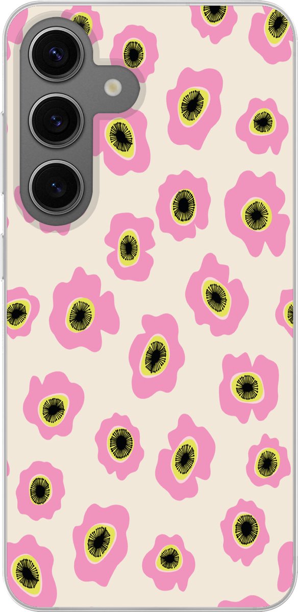 Telefoonhoesje samsung Galaxy S24 hoesje - Bloem - Patronen - Abstract - Siliconen Telefoonhoesje Telefoonhoesje - Verjaardag cadeau tiener