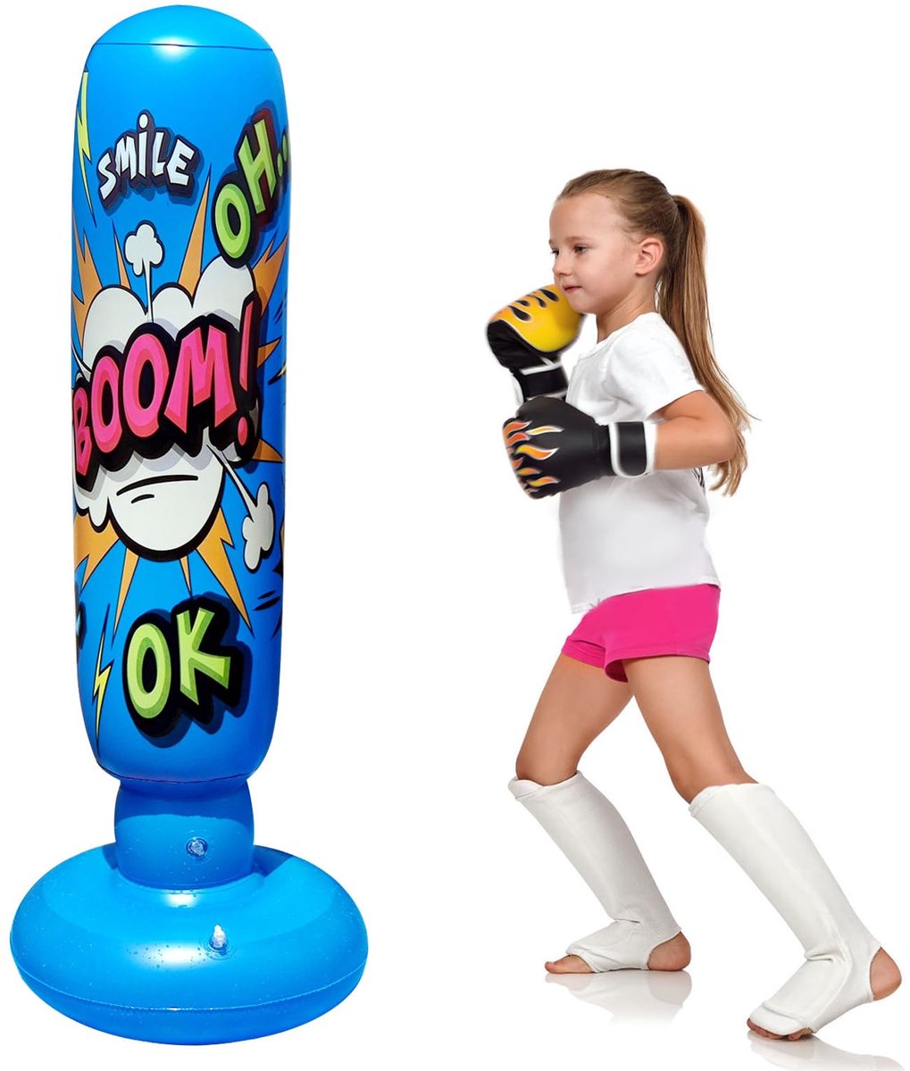 Ibenzoa® Opblaasbare Vrijstaande Bokszak voor Kinderen, Jongeren en Volwassenen met Versterkte PVC-Constructie