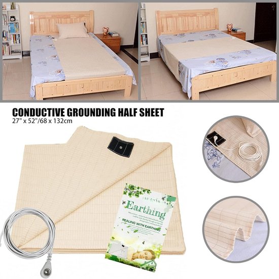 GroundingWell - Aardingsmat voor voeten met 15ft snoer, 50K Ohm weerstand, koolstoflaag - Aardingsmat voor werk, slaap, comfort, welzijnsondersteuning
