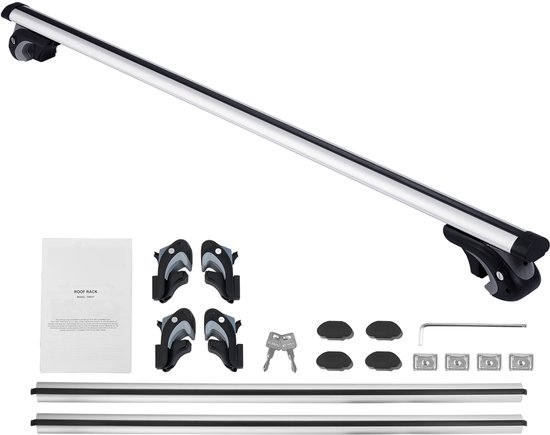 Galeries de toit , compatible avec les rails latéraux surélevés avec une capacité de charge divisée de 200 lb, réglable avec Serrures pour VUS, berlines et fourgonnettes.